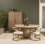 71356-AB - Sorrano 59" Botticino Marble Round w/ Fluted Base Dining Table