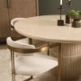 71356-AB - Sorrano 59" Botticino Marble Round w/ Fluted Base Dining Table