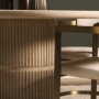 71356-AB - Sorrano 59" Botticino Marble Round w/ Fluted Base Dining Table