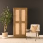 71379 - Valterra Light Brown Wood w/ Travertine 4 Door Tall Cabinet