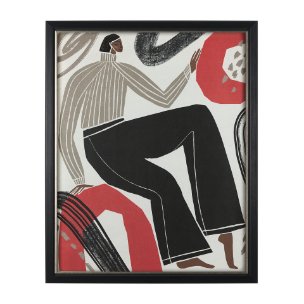 Bold People - Rowan by Mercana Studio Hand Embellished Textured Framed Art Print Matted under Glass