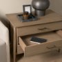 71322 - Hollis Gray-Brown Wood 3-Drawer Closed Nightstand