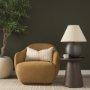 71500-AB - Hudson Mustard Fabric Upholstered Swivel Chair