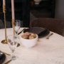 67503-AB - Veneto 40" Round White Marble Top with Black Metal Base Dining Table