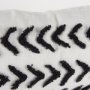 69438-CFD - Kimia 14x26 White/Black Fabric Herringbone w/Fringed Pillow Cover w/Filler