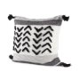 69439-CFD - Kimia 20x20 White/Black Fabric w/Fringed Pillow Cover w/Down Filler