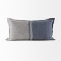 69440-CFD - Aubrielle 14x26 Gray and Blue Fabric Color Blocked Pillow Cover w/Filler