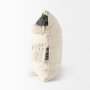 68391-CFD - Beardell 18x18 Cream And Black w/Tassels Pillow Cover w/Down Filler
