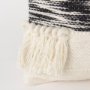 68391-CFD - Beardell 18x18 Cream And Black w/Tassels Pillow Cover w/Down Filler