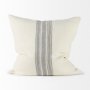 68871-CFD - Patrice 22x22 Cream With Gray Stripes Pillow Cover w/Filler