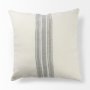 68871-CFD - Patrice 22x22 Cream With Gray Stripes Pillow Cover w/Filler