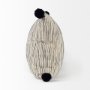 70063-CFD - Krystal 18 x 18 Cream/Black Pom Pom Pillow Cover w/Filler