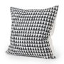 70309-CFD - Jolie 22x22 Cream w/ Black Print Linen Square Pillow Cover w/Filler
