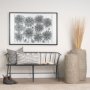 70309-CFD - Jolie 22x22 Cream w/ Black Print Linen Square Pillow Cover w/Filler