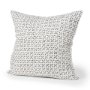 70313-CFD - Jayden 22x22 Cream w/ Black Print Linen Square Pillow Cover w/Filler