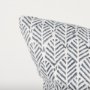 70319-CFD - Jennelle 22x22 Cream w/ Indigo Print Linen Square Pillow Cover w/Filler