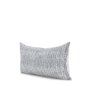 70320-CFD - Janelle 14x26 Cream w/ Indigo Print Linen Lumbar Pillow Cover w/Filler