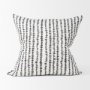 70321-CFD - Jenna 22x22 Cream w/ Black Print Linen Square Pillow Cover w/Filler