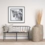 70321-CFD - Jenna 22x22 Cream w/ Black Print Linen Square Pillow Cover w/Filler