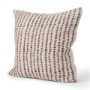 70323-CFD - Jenna 22x22 Beige w/ Merlot Print Linen Square Decorative Pillow Cover w/Down Filler