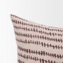 70324-CFD - Jenna 14x26 Beige w/Merlot Print Linen Lumbar Decorative Pillow Cover w/Down Filler