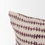 70324-CFD - Jenna 14x26 Beige w/Merlot Print Linen Lumbar Decorative Pillow Cover w/Down Filler