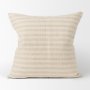 70325-CFD - Jace 22x22 Cream/Beige Stripe Linen-Cotton Square Pillow Cover w/Down Filler