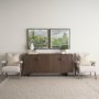 70325-CFD - Jace 22x22 Cream/Beige Stripe Linen-Cotton Square Pillow Cover w/Down Filler