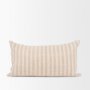 70326-CFD - Jace 16x28 Cream w/ Beige Stripe Lumbar Pillow Cover w/Down Filler