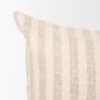 70326-CFD - Jace 16x28 Cream w/ Beige Stripe Lumbar Pillow Cover w/Down Filler