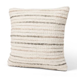 Kodi 20x20 Cream with Stripes Square Pillow Cover w/Down Filler