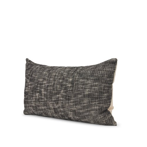 71091-CFD - Jalia 14x26 Cream/Black Cotton Decorative Lumbar Pillow Cover w/Down Filler