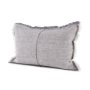 69416-CFNA - Thais 13x21 Gray Fabric Fringed Pillow Cover w/Non-Allegen Filler