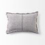69416-CFNA - Thais 13x21 Gray Fabric Fringed Pillow Cover w/Non-Allegen Filler