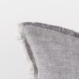 69416-CFNA - Thais 13x21 Gray Fabric Fringed Pillow Cover w/Non-Allegen Filler