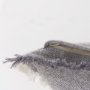 69416-CFNA - Thais 13x21 Gray Fabric Fringed Pillow Cover w/Non-Allegen Filler