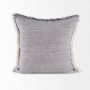69417-CFNA - Thais 20x20 Blue and Cream Fringed Pillow Cover w/Non-Allergen Filler