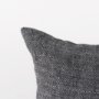69418-CFNA - Sibyl 13x21 Black Fabric Striped and White Fringed Pillow Cover w/Non-Allergen Filler