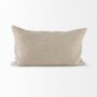 69420-CFNA - Raquel 13x21 Beige and Black Fabric Plaid Pillow Cover w/Non-Allergen Filler