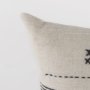 69422-CFNA - Thalia 13x21 Black and Beige Fabric Striped w/Fringe Pillow Cover w/Non-Allergen Filler