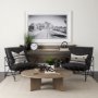 69422-CFNA - Thalia 13x21 Black and Beige Fabric Striped w/Fringe Pillow Cover w/Non-Allergen Filler