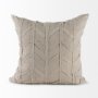 69429-CFNA - Ivivva 20x20 Beige Fabric Textured Pillow Cover w/Non-Allergen Filler