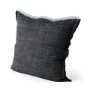 69437-CFNA - Malia 20x20 Black and Teal Fabric Fringed Pillow Cover w/Non-Allergen Filler