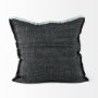 69437-CFNA - Malia 20x20 Black and Teal Fabric Fringed Pillow Cover w/Non-Allergen Filler