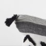 69439-CFNA - Kimia 20x20 White/Black Fabric Fringed Pillow Cover w/Non-Allergen Filler