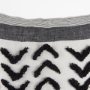 69439-CFNA - Kimia 20x20 White/Black Fabric Fringed Pillow Cover w/Non-Allergen Filler