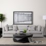 69439-CFNA - Kimia 20x20 White/Black Fabric Fringed Pillow Cover w/Non-Allergen Filler