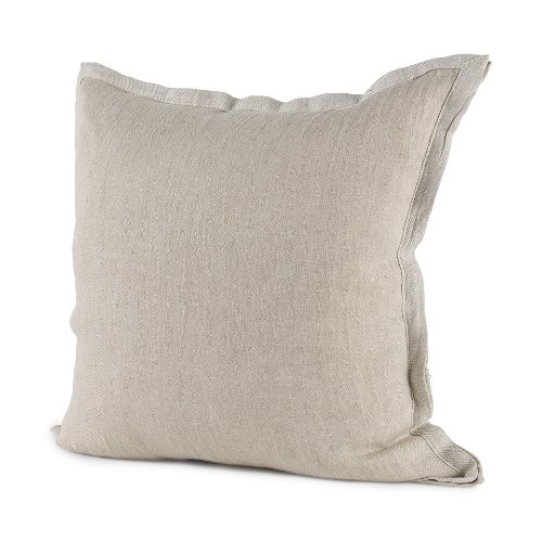 69445-CFNA - Mae 20L x 20W Beige Fabric Pillow Cover w/Non-Allergen Filler