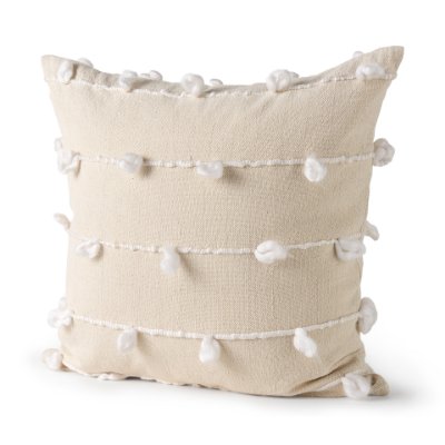 68883-CFNA - Erica 20x20 Cream With White Detail Pillow Cover w/Non-Allergen Filler