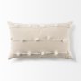 68884-CFNA - Erica 13x21 Cream With White Detail Pillow Cover w/Non-Allergen Filler
